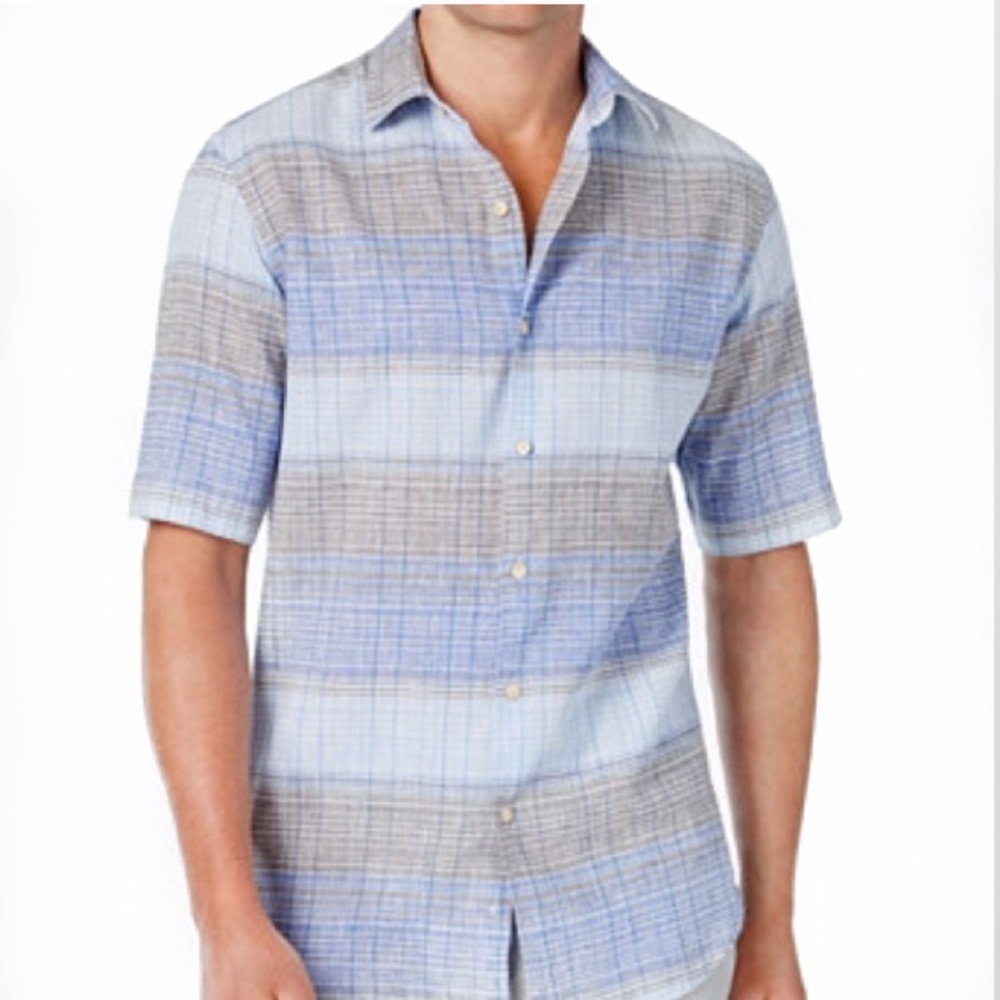 TASSO ELBA Island Linen /Cotton Men's Shirt Size S